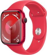 Apple Watch Series 9 45mm Red Aluminum Case With Red Sports Band - Image 2