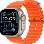 Apple Watch Ultra 2 Titanium 49mm Case With Orange Ocean Band