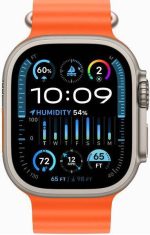 Apple Watch Ultra 2 Titanium 49mm Case With Orange Ocean Band - Image 3