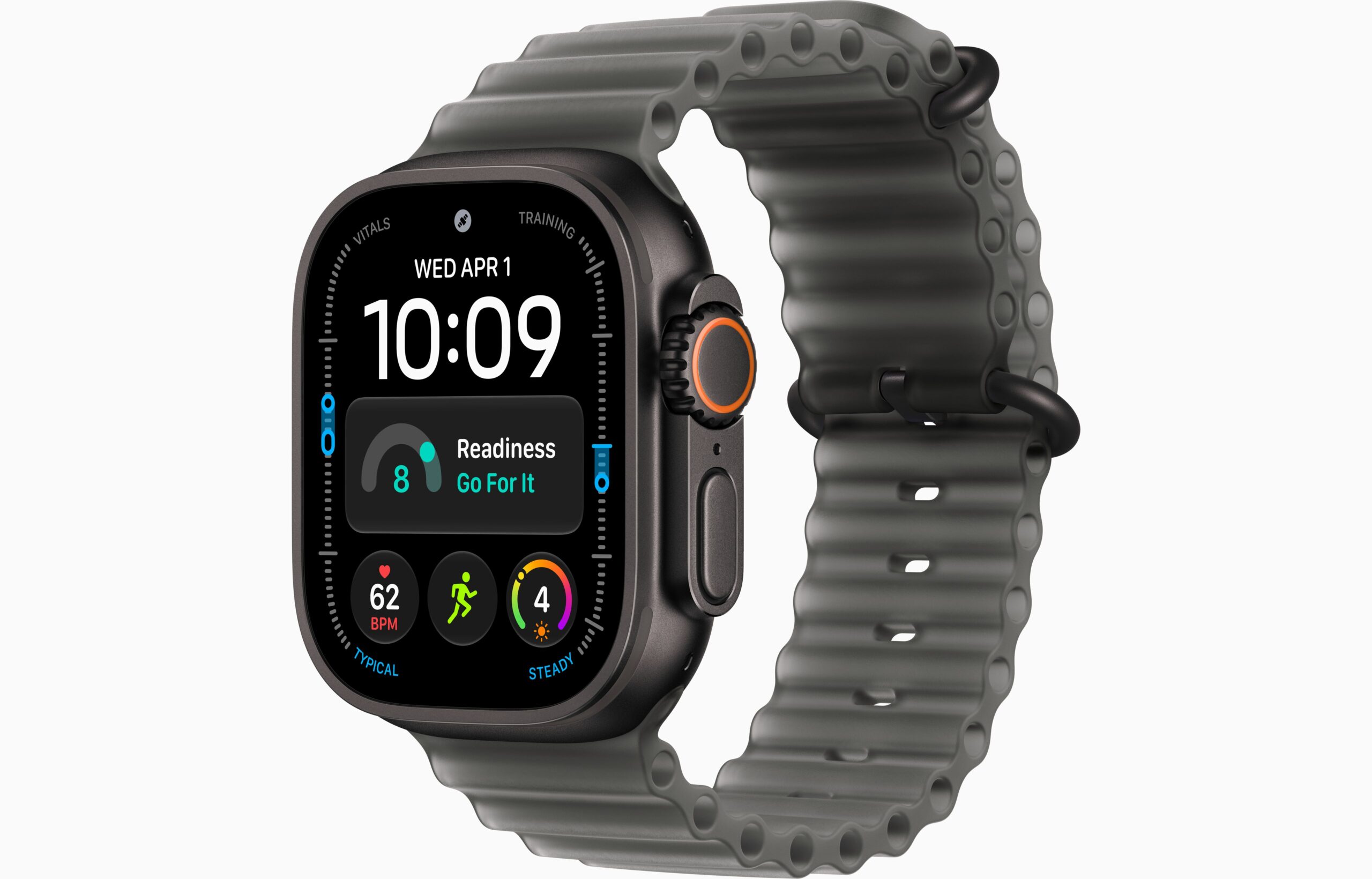 MKAY4_VW_34FR+watch-case-49-titanium-black-ultra4_VW_34FR+watch-face-49-ultra4_VW_34FR_GEO_US Apple Watch Ultra 4 - Image 1